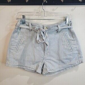American Eagle 3" high rise pin strip cotton shorts size 6